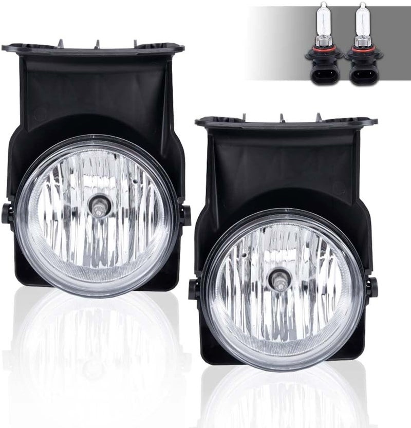 DOTCOM Bumper Fog Lights Driving Lamps Assembly Compatible with GMC Sierra 1500 2500 HD 3500 2003-2006/2007 Sierra Classic(Not fit for Denali|C3 Models),GM2592154, GM2593154 Pair Clear Lens - Image 1